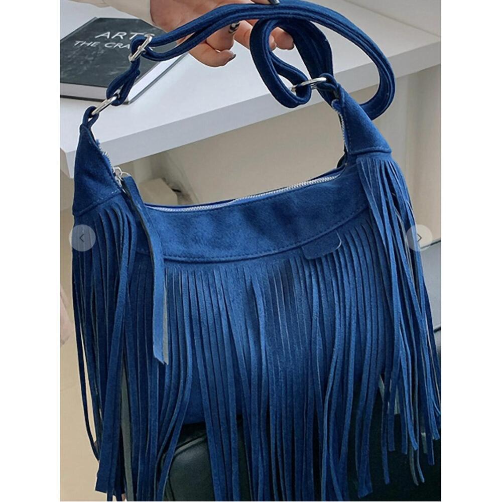 NEW ACCITY women's tassel messenger bag in blue